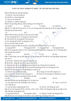 70 Bài tập trắc nghiệm về Nhôm - Ôn thi THPT QG môn Hóa học