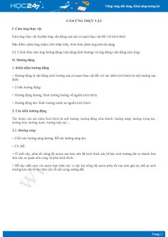 Lý thuyết Cảm ứng ở thực vật - Sinh học 11