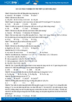 101 Câu trắc nghiệm ôn thi THPT QG môn Hóa học