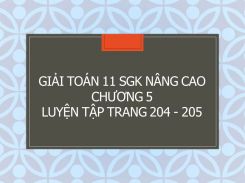 Giải Toán 11 SGK nâng cao Chương 5 Luyện tập trang 204 - 205