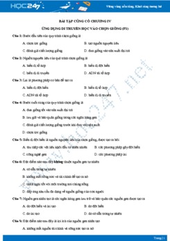 Bài tập củng cố chương IV lớp 12 - Phần 1