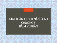 Giải Toán 11 SGK nâng cao Chương 5 Bài 4 Vi phân