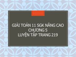 Giải Toán 11 SGK nâng cao Chương 5 Luyện tập trang 219
