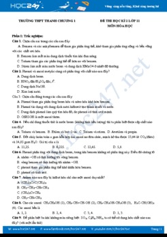 Đề thi HK2 môn Hóa học 11 năm 2019 - Trường THPT Thanh Chương 1