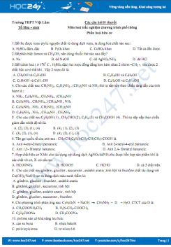 Câu hỏi lý thuyết ôn tập Hóa hữu cơ - Trường THPT Việt Lâm
