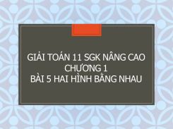 Giải Toán 11 SGK nâng cao Chương 1 Bài 5 Hai hình bằng nhau
