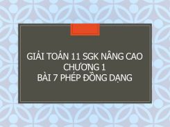 Giải Toán 11 SGK nâng cao Chương 1 Bài 7 Phép đồng dạng