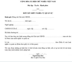 Đơn xin hoãn nghĩa vụ Quân sự