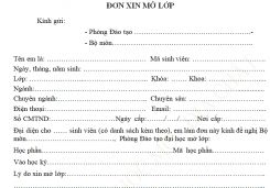 Mẫu đơn Xin mở lớp