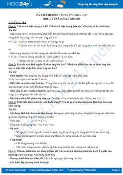 Ôn tập Chương 2 Phản ứng Hóa học năm 2018 - 2019
