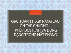 Giải Toán 11 SGK nâng cao Ôn tập Chương 1 Phép dời hình và đồng dạng trong mặt phẳng