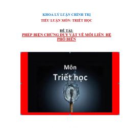 Tiểu luận Triết học: Phép biện chứng duy vật về mối liên hệ phổ biến