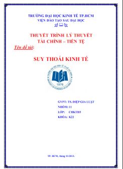 Tiểu luận Tài chính - Tiền tệ : Suy thoái kinh tế