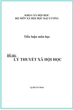 Tiểu luận Xã hội học đại cương: Lý thuyết xã hội học