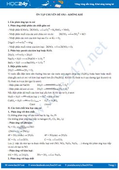 Ôn tập chuyên đề oxi - không khí