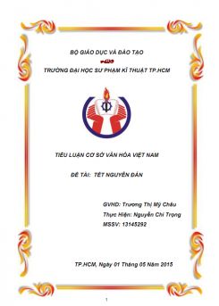 Tiểu luận Cơ sở văn hóa VN : Tết nguyên đán