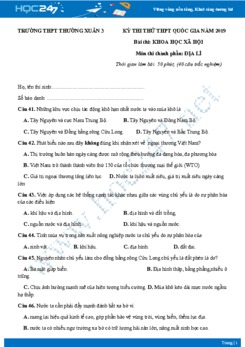 Đề KSCL HK2 môn Địa lớp 12 năm 2018-2019 - Trường THPT Thường Xuân 3