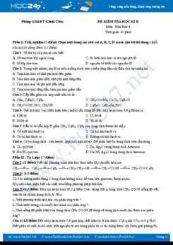 Đề kiểm tra HK2 môn Hóa học 9 năm 2019 - Phòng GDĐT Khoái Châu