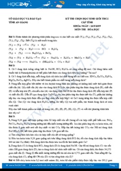 Đề thi chọn HSG môn Hóa học 9 năm 2019 - Tỉnh An Giang (có đáp án)
