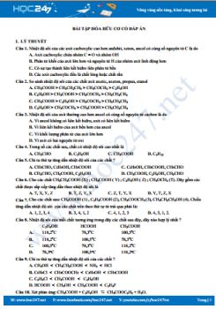 Bài tập Hóa hữu cơ có đáp án
