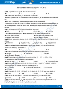 Tổng ôn kiến thức Hóa học Vô cơ 12
