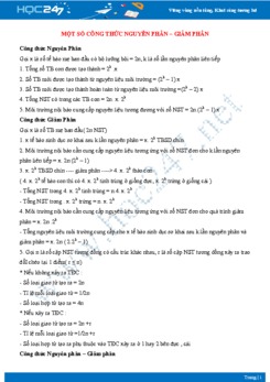 Công thức về Nguyên phân - Giảm phân Sinh học 9