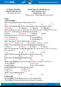 Bộ 6 đề kiểm tra chuyên đề lần 4 môn Hóa 11 năm 2019 - Trường THPT Liễn Sơn (có đáp án)