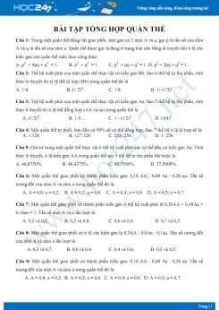 Bài tập trắc nghiệm chủ đề quần thể Sinh học 12