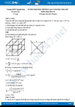 Đề thi chọn HSG môn Hóa học 10 năm 2018 - 2019 Trường THPT Nguyễn Huệ (có đáp án chi tiết)