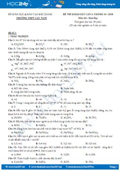 Bộ 6 đề thi khảo sát lần 1 môn Hóa học 11 năm 2019 - Trường THPT Lục Nam