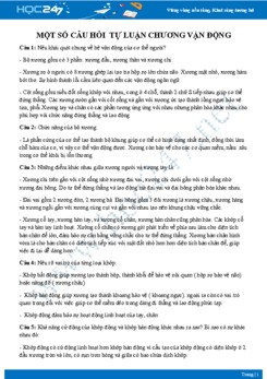 Câu hỏi tự luận ôn tập chương Vận động Sinh học 8 có đáp án