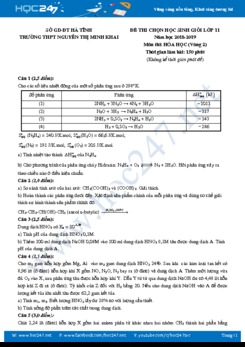 Đề thi chọn HSG vòng 2 môn Hóa 11 năm 2019 có hướng dẫn giải chi tiết  - Trường THPT Nguyễn Thị Minh Khai