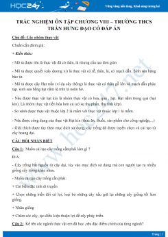 Câu hỏi ôn tập chương VIII Sinh 6 năm 2018-2019 - Trường THCS Trần Hưng Đạo có đáp án