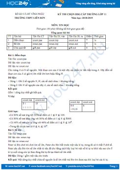 Đề thi chọn HSG cấp trường môn Tin học 11 năm 2019 có đáp án - Trường THPT Liễn Sơn