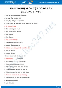 Câu hỏi trắc nghiệm ôn tập Chương III - Vi sinh vật Sinh học 10 có đáp án