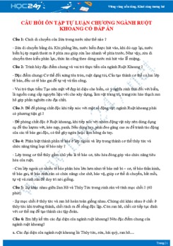 Câu hỏi tự luận ôn tập Chương ngành Ruột khoang Sinh học 7 có đáp án