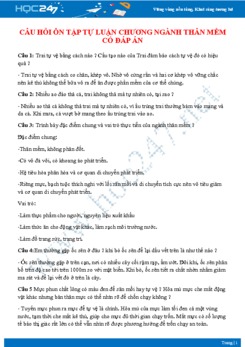 Câu hỏi tự luận ôn tập Chương Ngành Thân mềm Sinh học 7 có đáp án