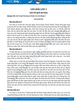 Hãy nói về quê hương em hoặc nơi em đang ở - Văn mẫu lớp 3