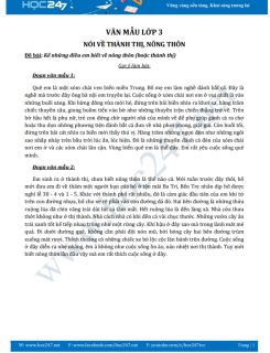 Kể những điều em biết về nông thôn hoặc thành thị - Văn mẫu lớp 3