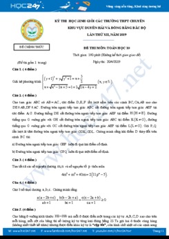 Đề thi HSG môn Toán 10 năm 2019 các Trường THPT Chuyên khu vực Duyên hải và đồng bằng Bắc bộ