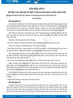 Kể một câu chuyện về một tấm gương rèn luyện thân thể - Văn mẫu lớp 4