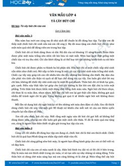 Tả cây bút chì của em - Văn mẫu lớp 4