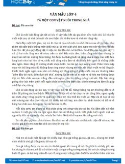Tả một con vật nuôi trong nhà - Văn mẫu lớp 4