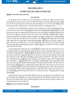 Tả một con vật nuôi ở vườn thú - Văn mẫu lớp 4