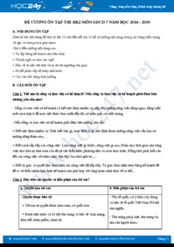 Đề cương ôn tập thi HK2 môn GDCD 7 năm học 2018 - 2019 có đáp án