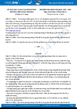 Đề thi HK2 môn GDCD 11 năm 2019 có đáp án - Trường THPT Đoàn Thượng