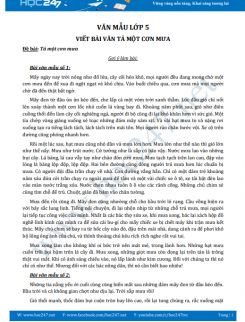 Viết bài văn tả một cơn mưa - Văn mẫu lớp 5