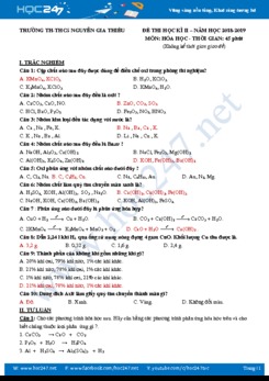 Đề thi HK2 môn Hóa 8 năm 2018 - 2019 Trường THCS Nguyễn Gia Thiều
