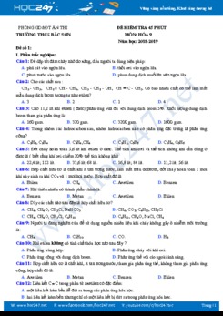 Bộ 4 đề kiểm tra 45 phút môn Hóa học 9 năm 2018 - 2019 Trường THCS Bắc Sơn