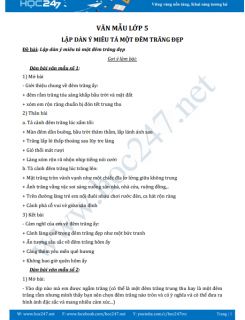 Lập dàn ý miêu tả một đêm trăng đẹp - Văn mẫu lớp 5